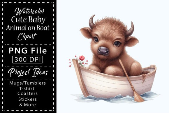 Bringing Whimsy to Design: The Magic of Watercolor Cute Animal on Boat Clipart