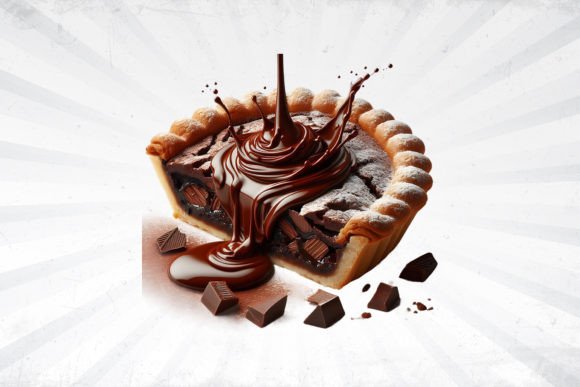 Chocolate Pie with Chocolate Splash: A Versatile Design Resource for Creative Projects