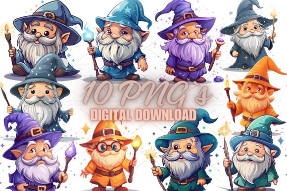 Cute Gnome Magical Clipart, PNG 5S-37: A Whimsical Addition to Your Creative Toolkit