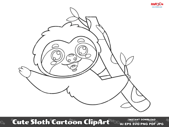 Evaluating Cute Sloth Cartoon ClipArt for Digital and Print Projects