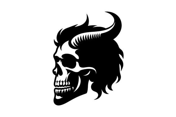 Evaluating the Black Devil Skull Head Illustration for Your Design Projects