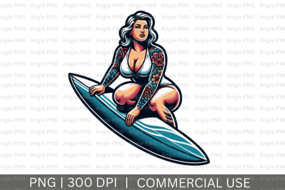 Girl and Surfboard PNG Clipart: A Versatile Design Element for Creative Projects