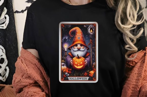 Halloween Gothic Gnome Tarot Card Design Assets for Creatives