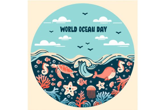 Hand Drawn Commemorating World Ocean Day: A Creative Tribute to Our Blue Planet