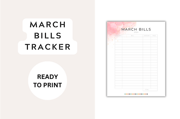 March Bills Tracker: Simplify Your Monthly Finances with a One-Page System