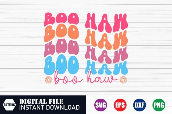 Retro Boo Haw Wave Design: Halloween SVG for Creators Who Want Versatility and Style