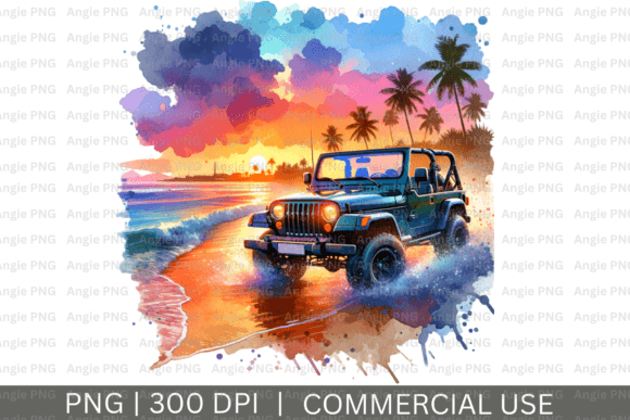 Summer Car on Beach PNG Clipart: A Versatile Design for Modern Creatives and Businesses