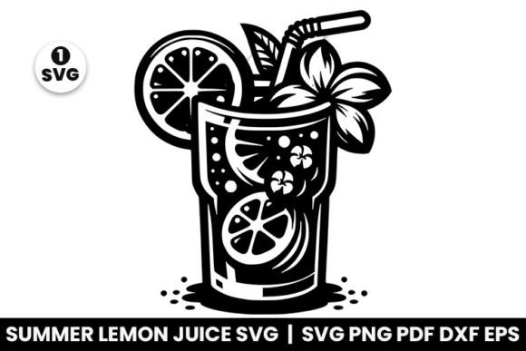 Summer Lemon Juice Glass SVG Design