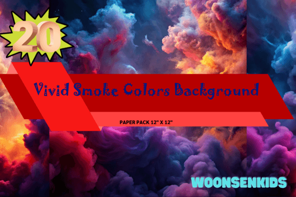 The Allure of Beautiful Vivid Smoke Colors Background Watercolor PNG KDP Digital Paper