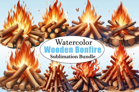 Unlock Stunning Designs with Watercolor Wooden Bonfire PNG Clipart