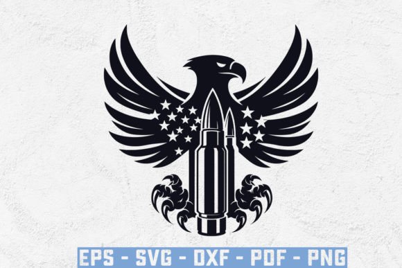 Usa Flag with Eagle Claw Bullet SVG File