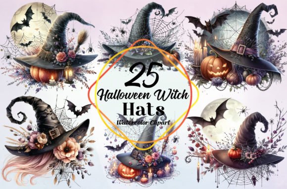 Watercollor Halloween Witch Hats PNG: A Strategic Asset for Seasonal Branding and Creative Projects