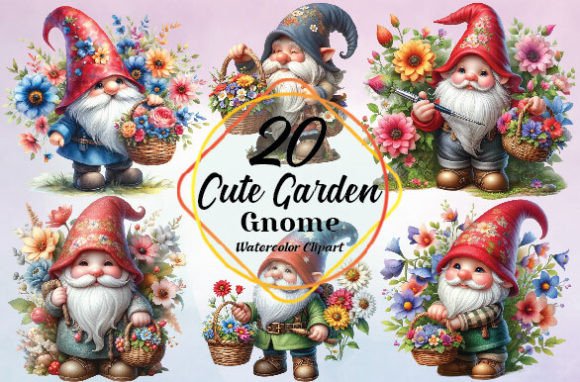 Watercolor Cute Garden Gnome Clipart: A Creative Asset for Modern Designers, Entrepreneurs, and Hobbyists