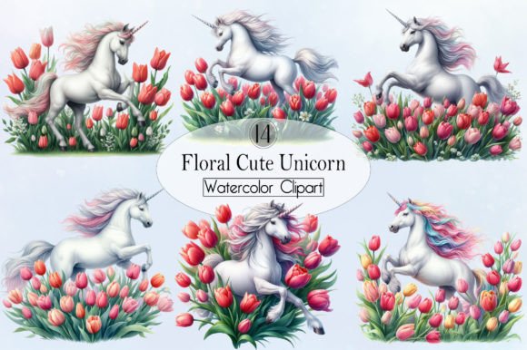 Watercolor Floral Cute Unicorn Clipart: A Creative Asset for Modern Designers and Entrepreneurs