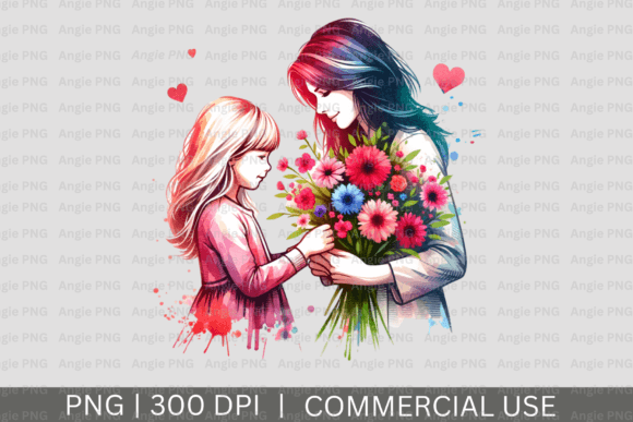 Watercolor Mother’s Day PNG: A Digital Art File for Creative Celebrations