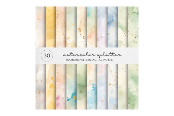 Watercolor Splatter Seamless Patterns